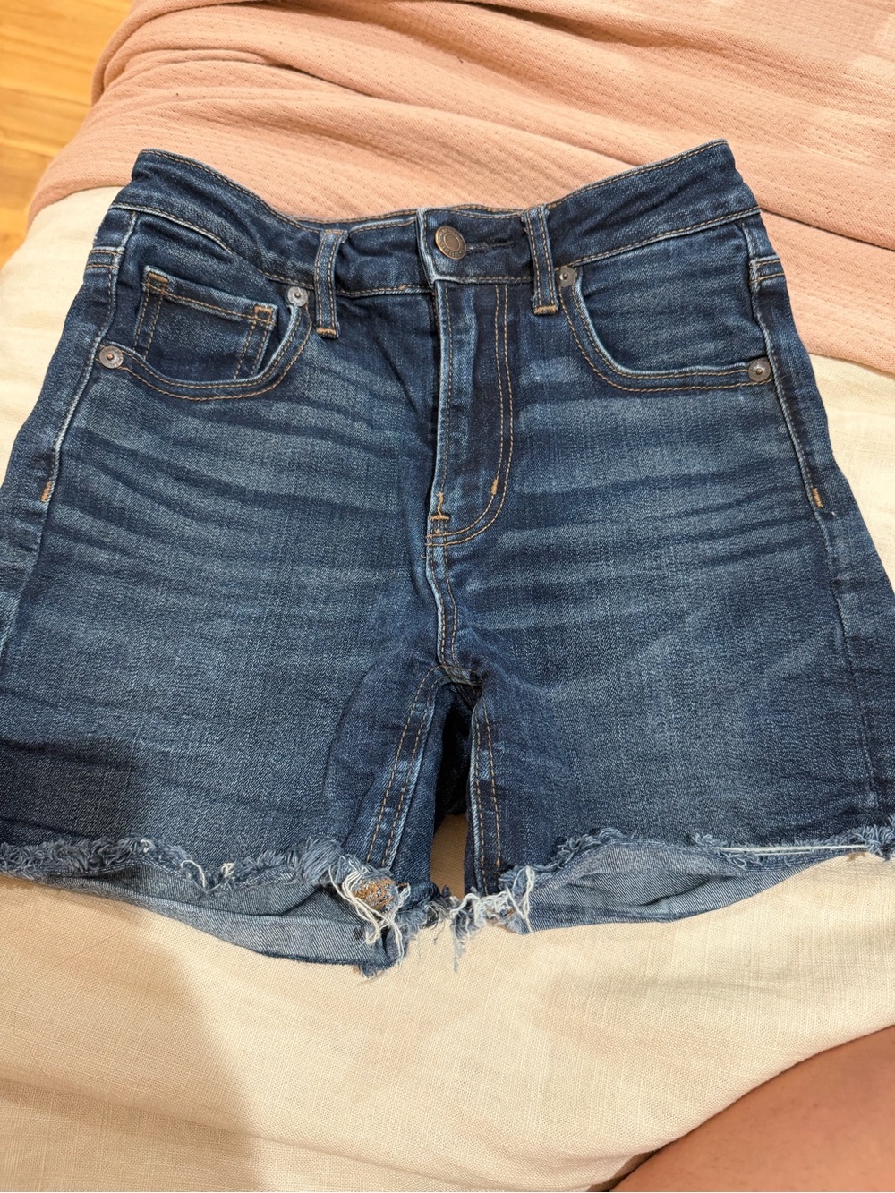 American Eagle Outfitters Dark Blue Denim Cutoff Shorts